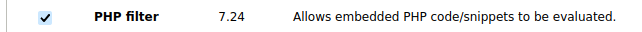DC-1 Drupal 7 Enabled PHP Filter